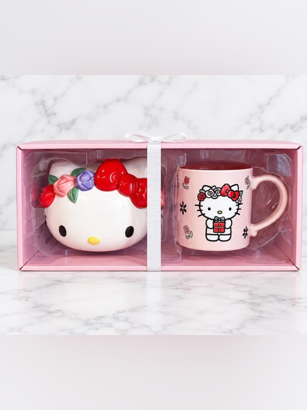 Hello Kitty Pink Ceramic Mug & Kitty Bank Set